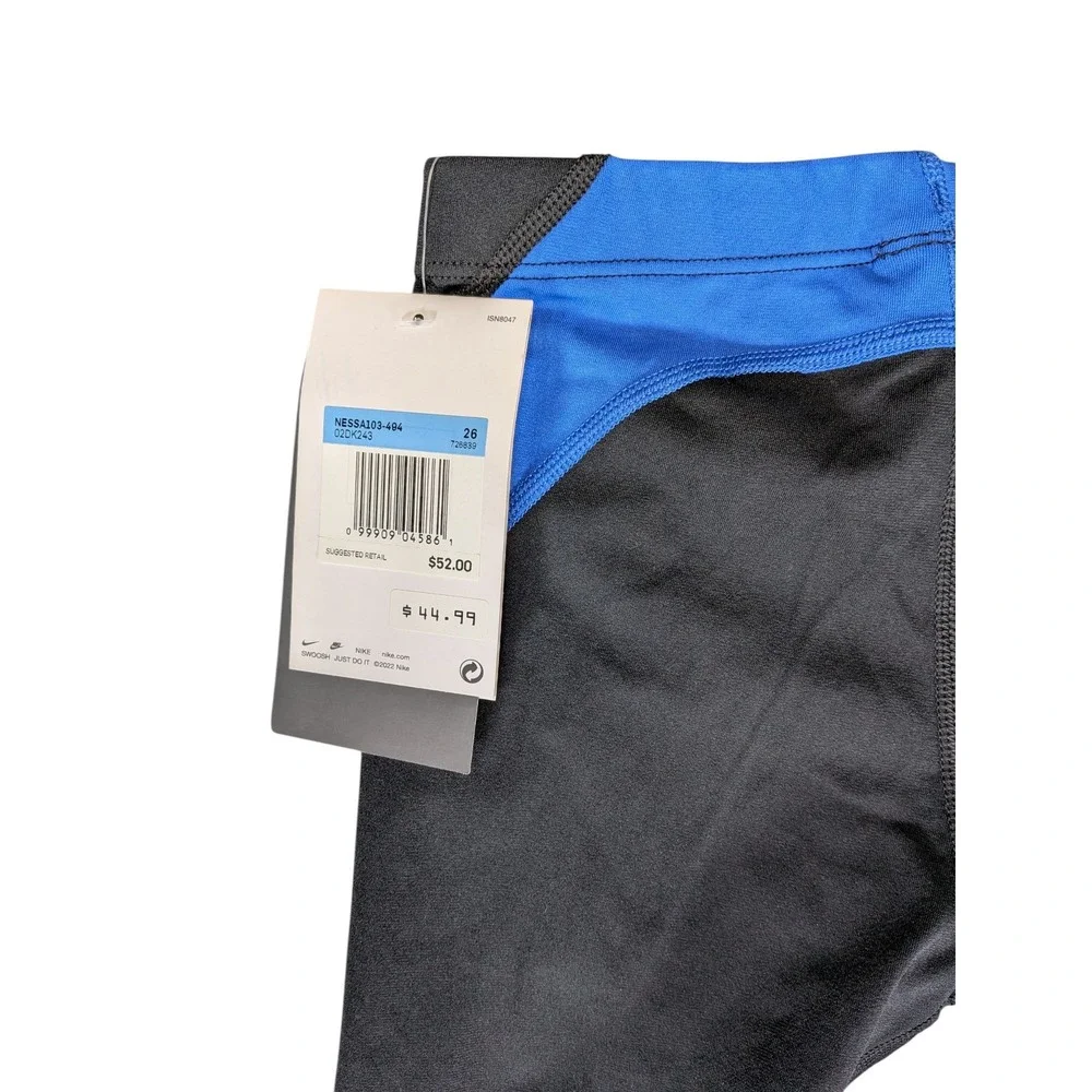 Nike Swim HydraStrong Men Black Blue Training Jammer Swimsuit NESSA103 Size 26